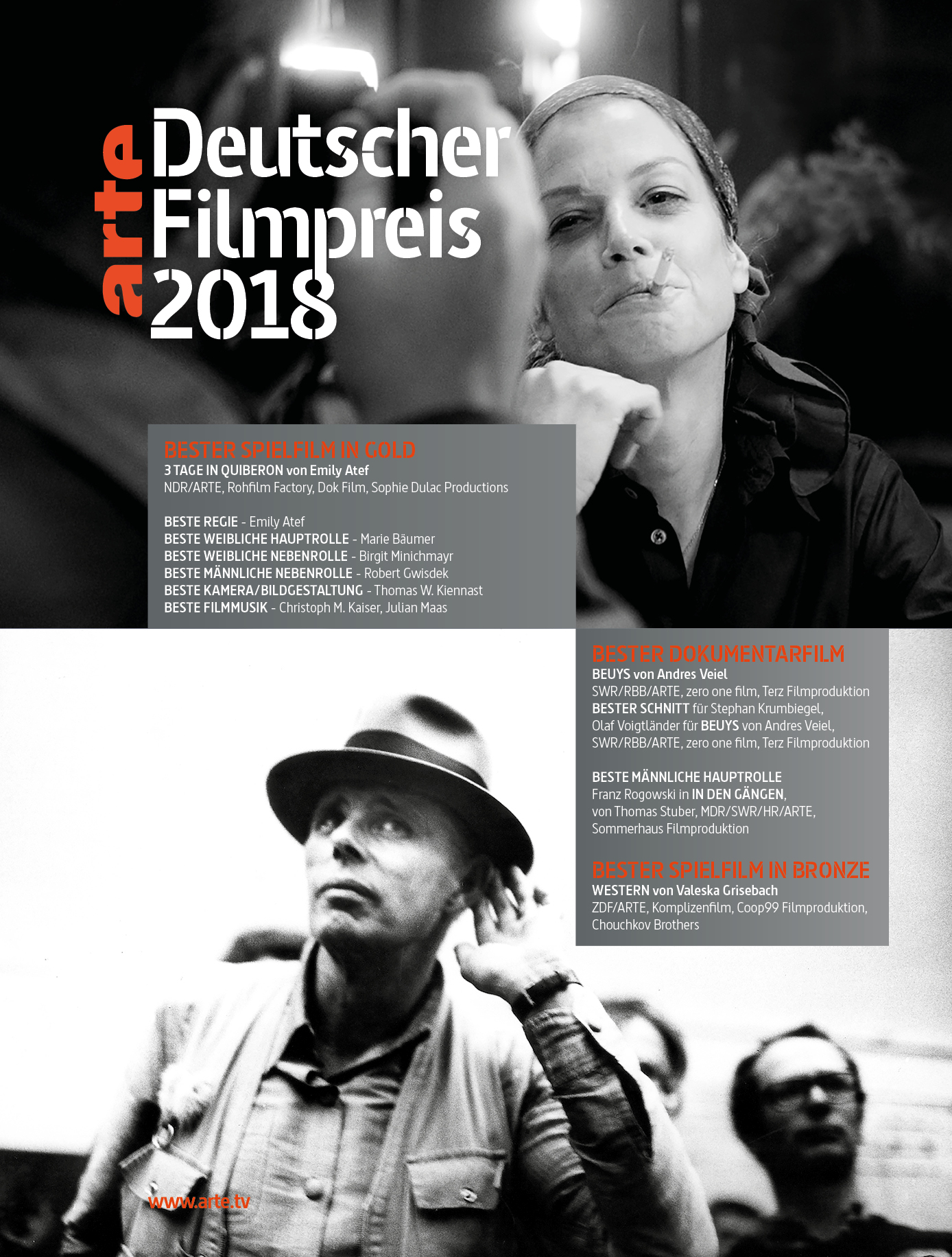ARTE : Deutscher Filmpreis 2018